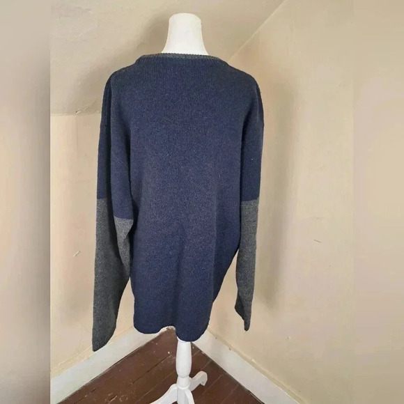 Free People Men's Wool Blend Blue/Gray Crewneck Sweater Size L Vintage - Picture 4 of 11